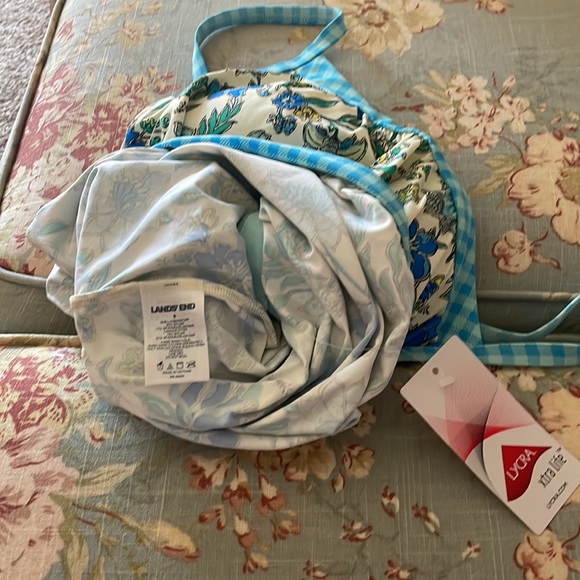 Lands End tummy hiding blouson Tankini - Picture 4 of 5